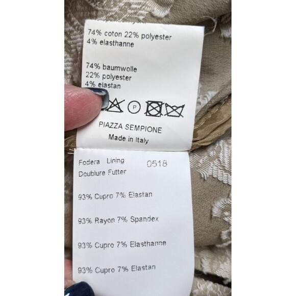 Piazza Sempione Duster Length Embroidered Floral/Paisley Cotton Blend Coat 44/8 - Picture 15 of 15